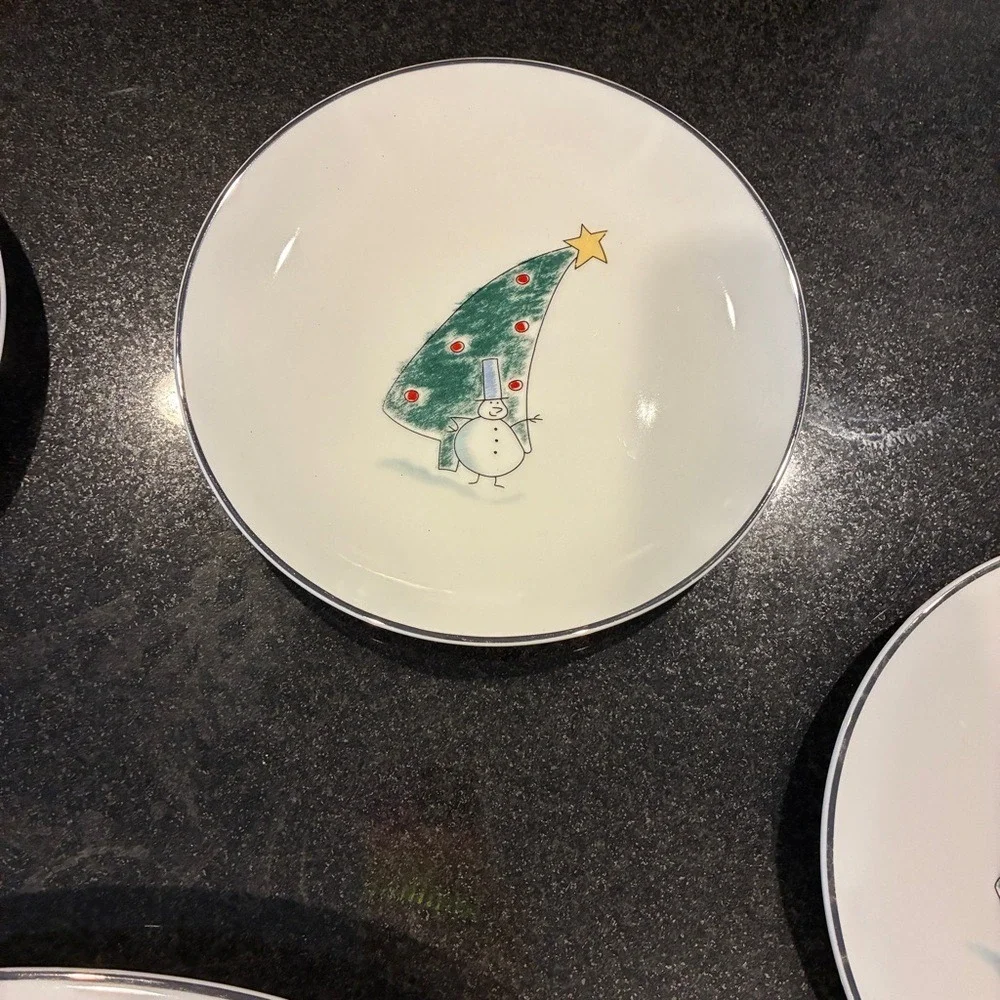 Eddie Bauer 90s Collectible Christmas Dinnerware Set 1 Serving and 4 Salad Plate